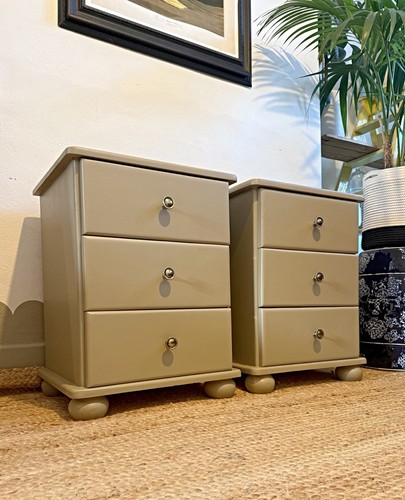 Refinished pair bedside - refinished,