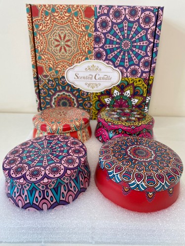 Candle making tins - making,