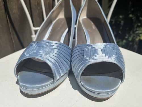 Baby blue satin peep toe - baby,