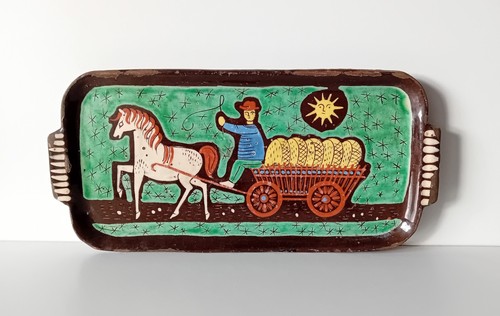 Antique slipware tray - antique,