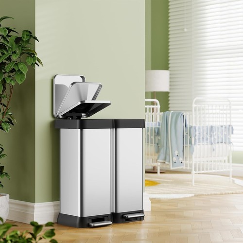 Dual compartment recycling bin - recycling,