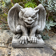 Stone winged gargoyle ornament - winged,