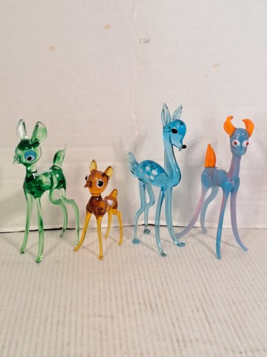 Vintage lampwork glass deer - vintage,