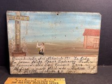 Antique 1918 Retablo on Tin