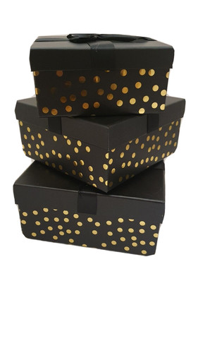 Gift boxes set gold black - boxes, 3