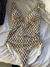 Next Pink Khaki Gold Swimsuit - Size 16