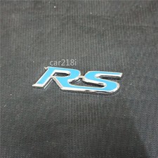 1x Silver Big Chrome Sky Blue RS Metal Badge Emblem Decal Sticker Sports Vehicle