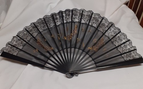 Antique victorian hand fan - victorian,