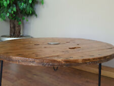 Extra Large Industrial Wooden Cable Reel Drum Round Coffee Table 