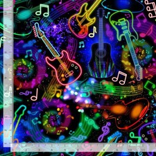 Music Note Guitar Fabric By