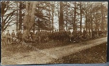 1920s ? East Sussex - Newick maker - Army Cadets in a Wood - Real Photo Postcard
