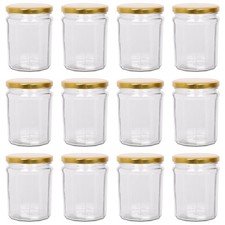 12x 380ml Glass Jam Jars with
