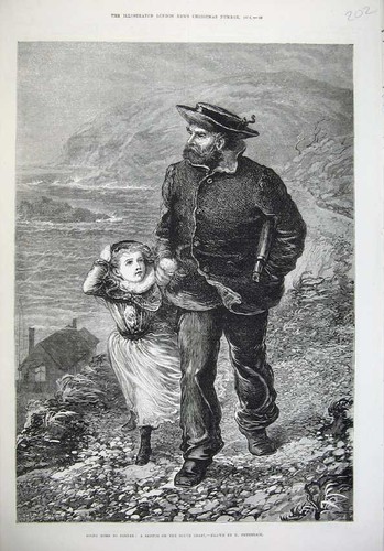 Old antique print 1874 - antique, fine
