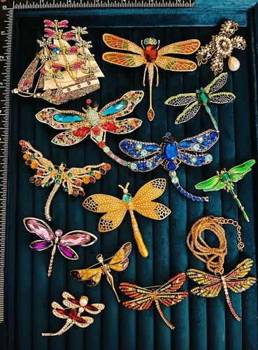 14pcs dragonfly brooch pins - 14pcs,