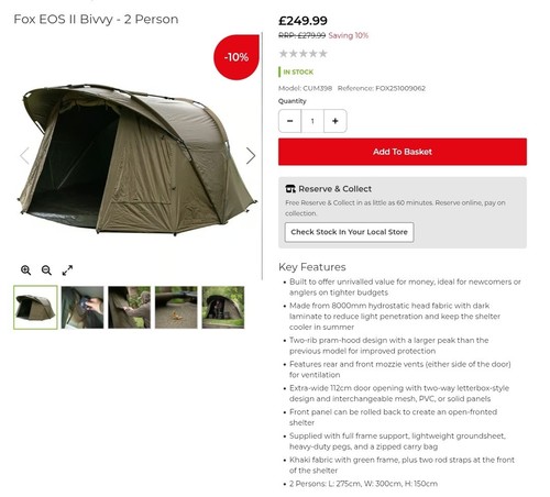 Fox eos man fishing - fox, bivvy