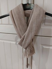 REDUCED  beautiful v warm v soft cosy long stone coloured scarf with fringe ends