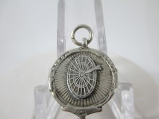 LOVELY SOLID SILVER DARTS MEDAL, c1940'S