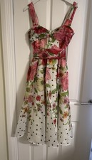 Coast Organza Floral Belted Midi Dress Size 10