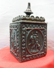 ANTIQUE  LEAD TOBACCO JAR / BOX / CADDY