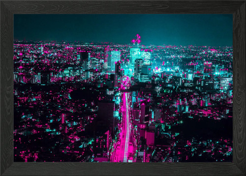 Future aesthetic city - future, framed