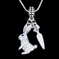 Easter Bunny Necklace Rabbit Carrot Hare Animal  Jewelry 10 13th Sweet 16th Gift