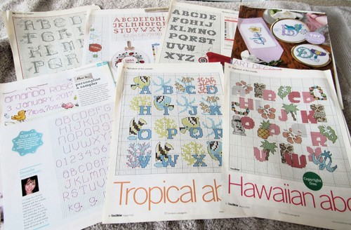 Alphabet cross stitch charts - alphabet, x