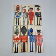 Vintage British Soldier Matchboxes Set of 8 – New Old Stock NOS – Retro Art