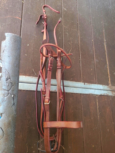 Brown leather snaffle bridle - brown,