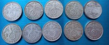 GERMAN Lot 10x 2 REICHSMARK  SWASTIKA Silver Coins 3rd Reich WW2 Mark # 2