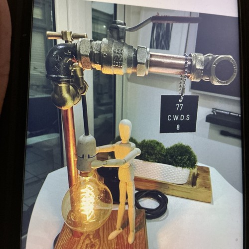 Industrial steampunk lamp with - steampunk,