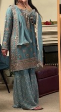 Indian Pakistani Salwar Kameez readymade party wear chiffon L 