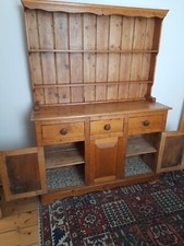 Rustic Antique Pine Dresser Sideboard- Country Farmhouse Style Kitchen Dresser