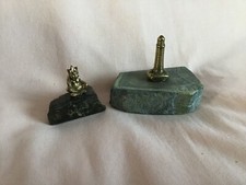 VINTAGE 1970,s X2 SMALL CORNISH SERPENTINE LIGHTHOUSE AND PIXIE,LANDS END,USED.
