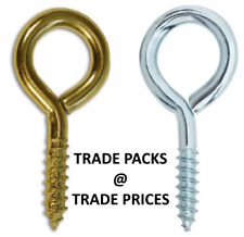 Steel Screw Eyes Brass Plated Zinc Plated Various Sizes 20mm -100mm Vine Eyelet