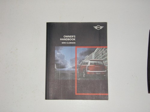 Mini clubman owners handbook - clubman,