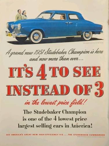 1951 blue studebaker - blue, commander