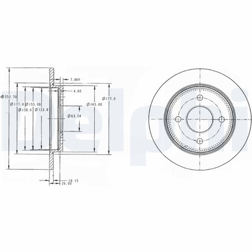 Brake disc delphi - delphi, rear