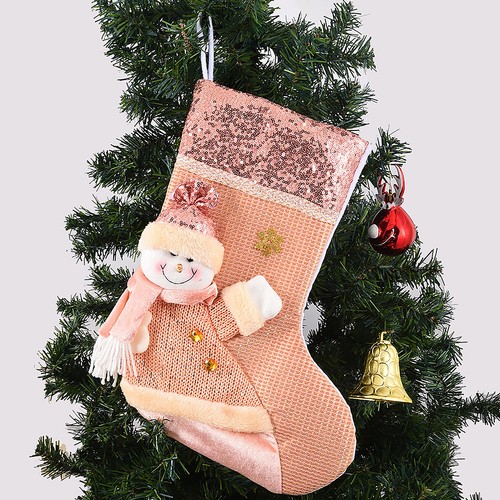 Pink sequin christmas stocking - sequin,