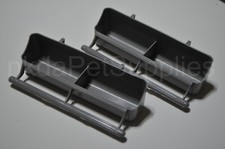 2 x Bird Cage Aviary Feeder Long 17.5cm With Perch for Cage Aviary Canary Finch