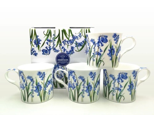 Blue white mugs set - set, 4