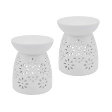 Set Of 2 White Flowers Tea