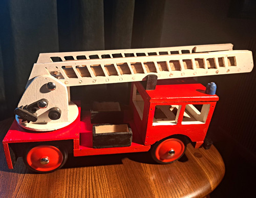 Vintage wooden toy fire - toy,