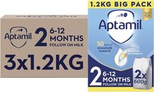 Aptamil 2 Follow On Baby Milk Powder, 6-12 Months, 1.2K 1.2 kg (Pack of 3) 