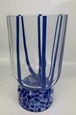 Blue Confetti & Stripe Glass