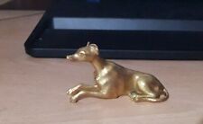 GOLD COLOUR METAL GREYHOUND MODEL GREYHOUND LYING DOWN METAL ORNAMENT