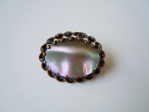 Vintage mother pearl brooch - vintage, of