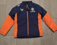 Glasgow Rangers FC Ladies Navy/Orange Players Matchday Bench Jacket Size 10 BNWT