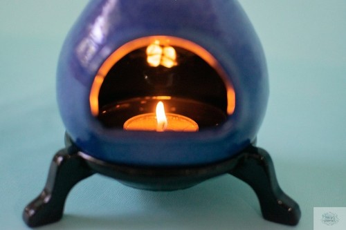 Rustic ceramic chiminea boho - rustic,