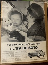 1959 DeSoto Vintage Car Print Ad Mom Baby With Baby Rattle 50s Ephemera Art