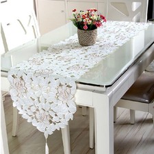 White Lace Table Runner Mats